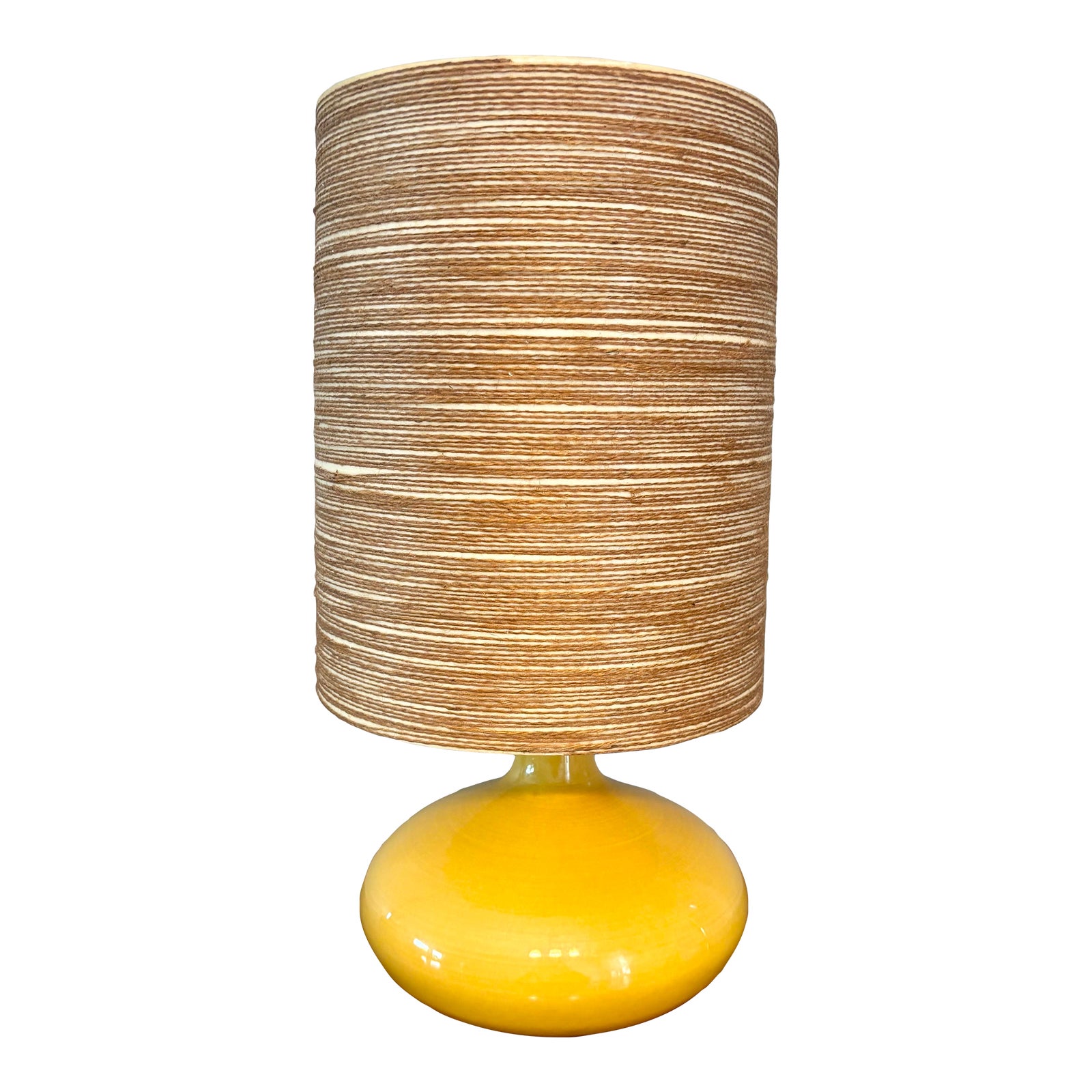 Lotte and Gunnar Bostlund Ceramic Lamp With Original Fiberglass