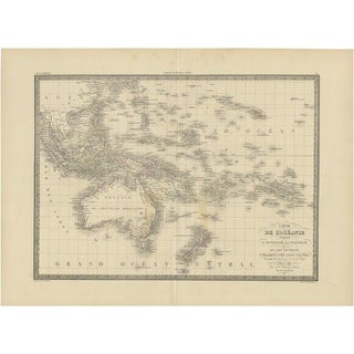 Antique Map of Oceania by Lapie, 1842 For Sale
