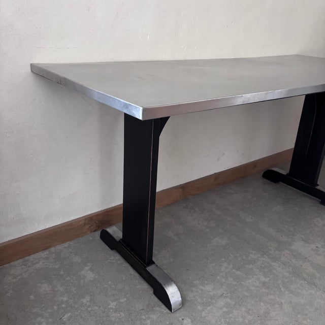 Bistro Table with Stainless Steel Top For Sale - Image 3 of 6