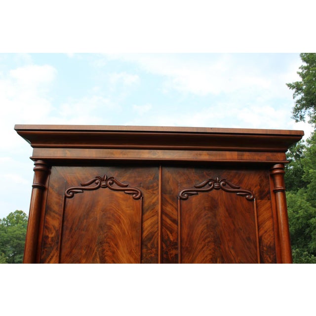Antique Empire Linen Press Crafted by W. A. Willcocks of Guernsey For Sale - Image 18 of 18