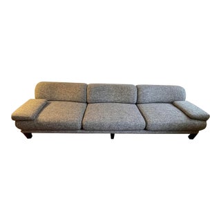 Contemporary Mid-Century Style Grey Boucle Sofa For Sale