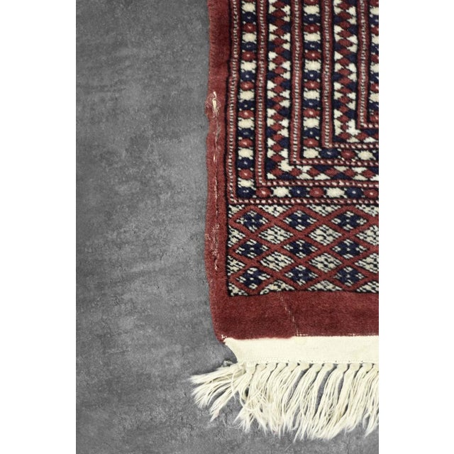 Vintage Red Hand-Woven Oriental Bokhara Rug, 1960s For Sale - Image 18 of 18