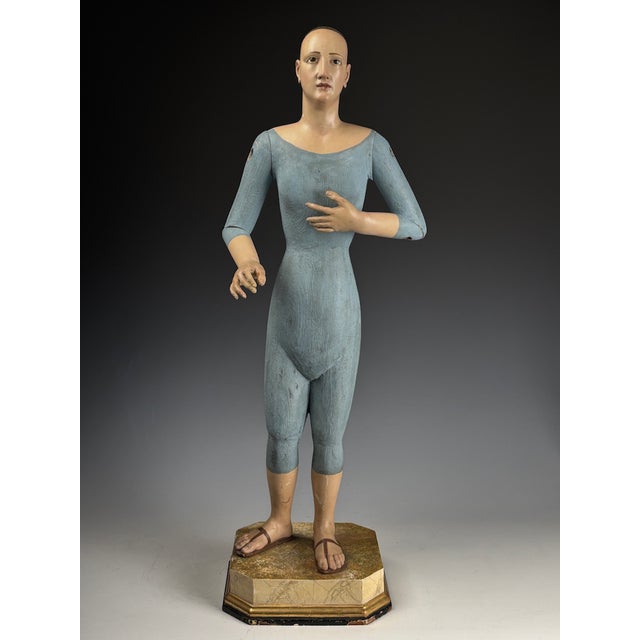18th Century Italian Articulated Santos Figure (Female Saint) An exceptional and rare mid-18th-century Italian Santos...