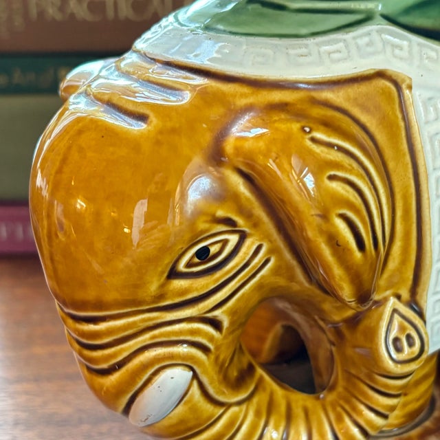 Maitland - Smith 1970s Small Ceramic Elephant Plant Stand For Sale - Image 4 of 9