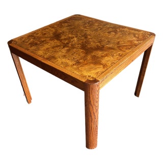1960s Mid Century MCM Milo Baughman Style Burl Extension Table For Sale