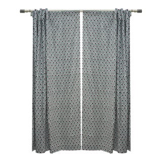 Shehnaz Handcrafted Block Print Curtain in Viscose Coloured Linen Elegant Design Size-54"Wx45"L For Sale