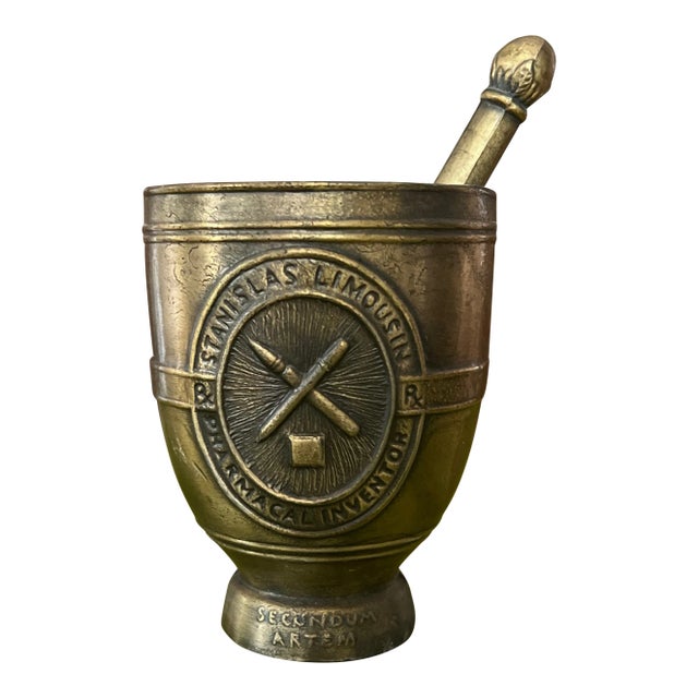1960s Brass Mortar and Pestle For Sale