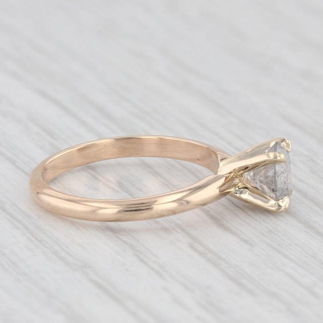 1ct Gray Galaxy Diamond Solitaire Engagement Ring 14k Yellow Gold Size 5.75 For Sale In Greensboro - Image 6 of 8