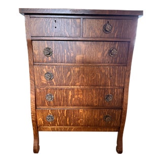 Vintage Tall Wood Dresser For Sale