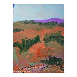 1980s Abstract Acrylic Landscape Painting by Harry Hilson