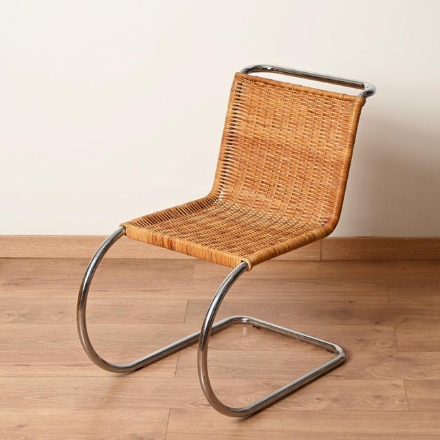 1970s MR10 Rattan Chairs by Ludwig Mies Van Der Rohe for Knoll, 1960s, Set of 2 For Sale - Image 5 of 18