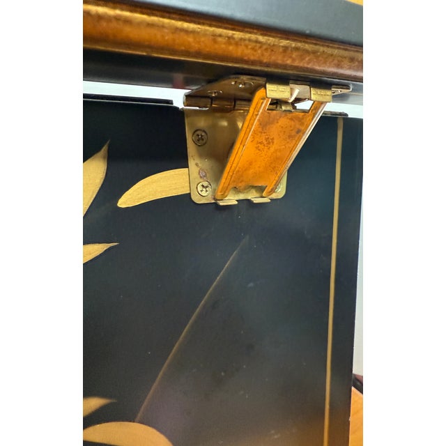 Vintage Large Lacquered Asian Jewelry Box Chest For Sale - Image 10 of 16