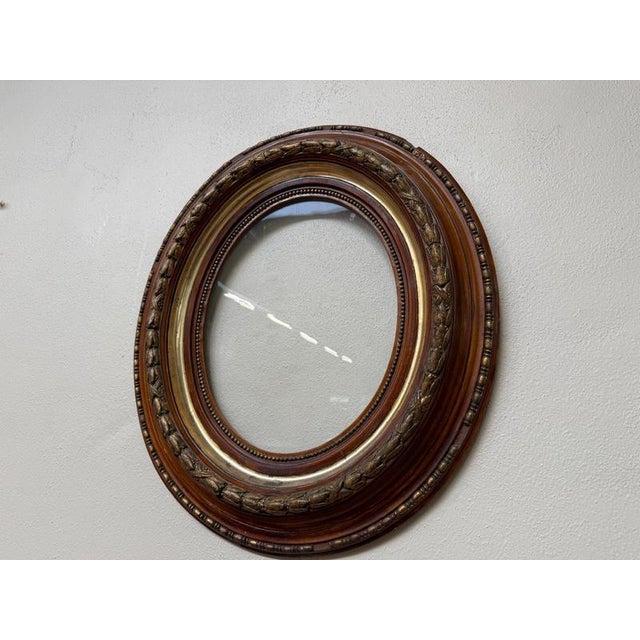 Glass Oval Baroque Frame in Wood For Sale - Image 7 of 7