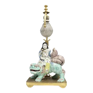 1940s Japanese Porcelain Figure Lamp