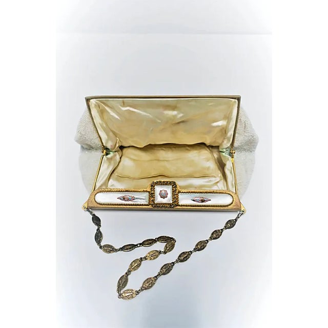 Vintage White Beaded Handbag With Pastel Enamel, Circa Mid-20th Century, Europe For Sale - Image 10 of 17