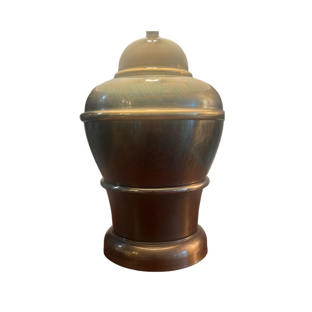 Vintage Mid Century Modern Brass Beehive Urn Table Lamps Shades For Sale - Image 4 of 8