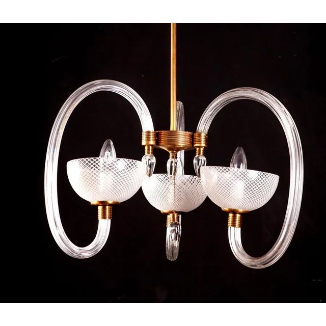Reticello Murano Glass Chandelier by Ercole Barovier, 1940s For Sale - Image 10 of 18