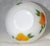 Glass Mid 20th Century Hand Painted Fire King Gay Fad 6" Milk Glass Small Round Bowl Fruit Pattern #16 For Sale - Image 7 of 8