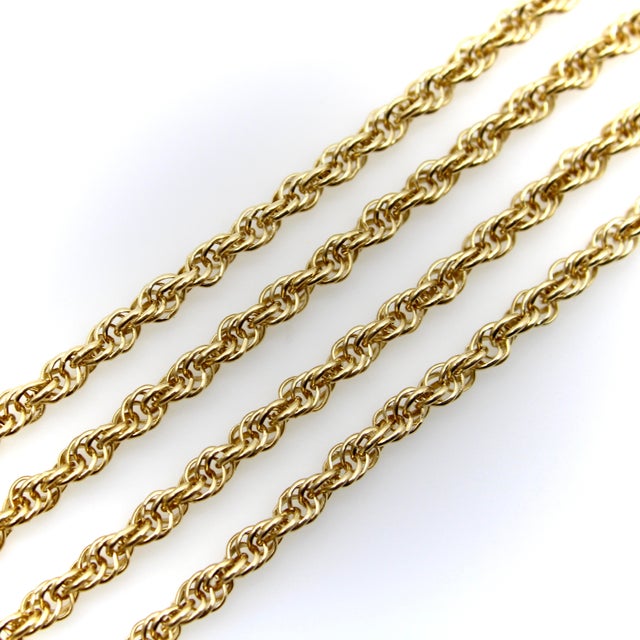 Vintage 14k Gold 18” Rope Chain For Sale - Image 4 of 8