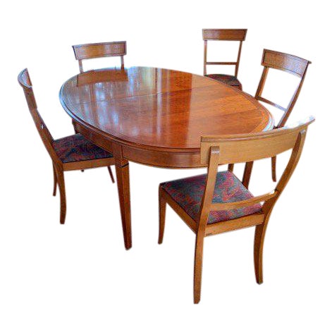 Grange Directoire Oblong Table With Two Central Fly Leafs Seats 8 Plus 8 Matching Grange Chairs