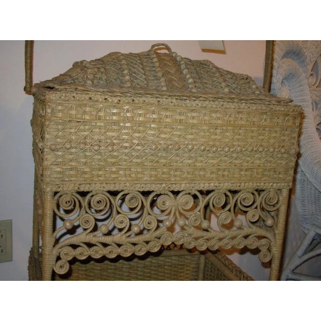 Victorian Wicker Elaborate Sewing Basket For Sale - Image 3 of 11