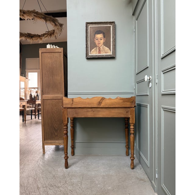 1920s English Console Desk in Pine, 1920s For Sale - Image 5 of 11