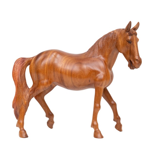 Hand-Carved Teak Horse, Bali, Indonesia, 1970s For Sale - Image 10 of 11