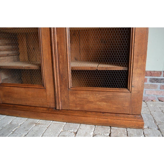 Antique Oak Bookcase with Mesh Doors For Sale - Image 3 of 11