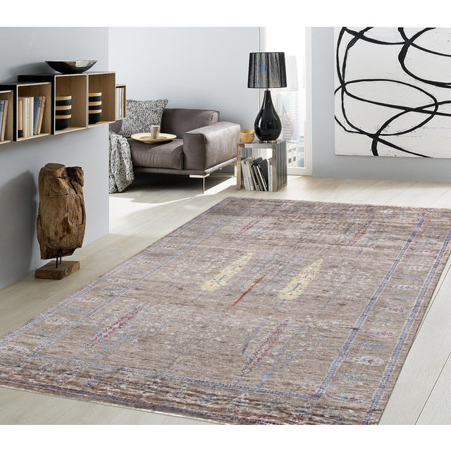 Modern Pasargad Home Tribal Multi Area Rug- 5' 8" X 7' 9" For Sale - Image 3 of 3