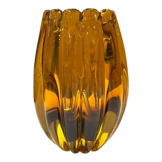 Mid 20th Century Flavio Poli for Seguso Vetri d'Arte Murano Attributed Glass Vase For Sale