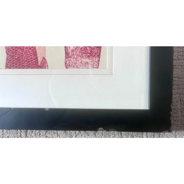Wood Vintage “Pink Salmon Run - Coastal Wood Block “ Print Framed For Sale - Image 7 of 12