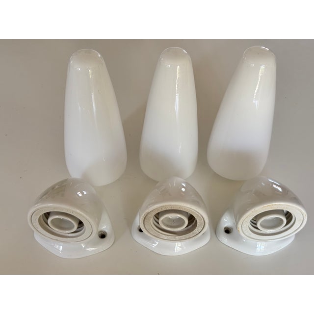 Swedish Ceramic 6035 Wall Lights by Stig Carlsson for Ifö, 1950s, Set of 3 For Sale - Image 6 of 14