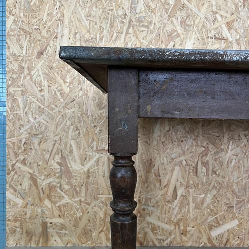 Vintage Zinc Top Rectangular Dining Table, 1950s For Sale - Image 4 of 5