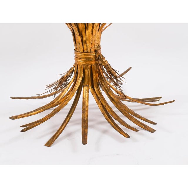 Gold Vintage Hollywood Regency Gilded Wheat-Sheaf Coffee Table, 20th Century For Sale - Image 8 of 14