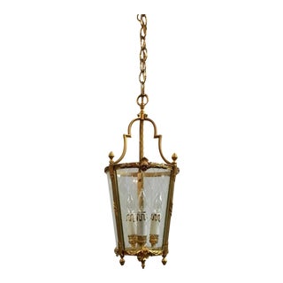 Myran Allen Luxury Lighting Traditional Italian Bronze Ormolu Fire Gilt Lantern For Sale