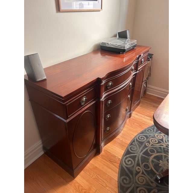 Drexel mahogany sideboard vintage 1940s. Selling the matching table and chairs that complete the dining set. Constructed...