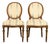Karges Style French Regency Louis XVI Carved Mahogany and Gold Gilt Side Chairs or Dining Chairs, Pair For Sale