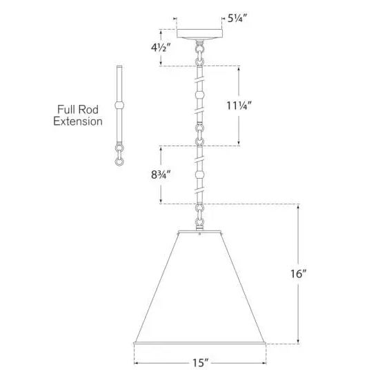Visual Comfort Thomas O'Brien for Visual Comfort Signature Goodman Small Hanging Light in Bronze with Antique White Shade For Sale - Image 4 of 4
