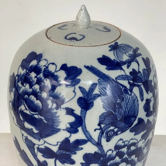 Late 19th Century 19th Century Chinese Blue & White Lidded Urn For Sale - Image 5 of 13