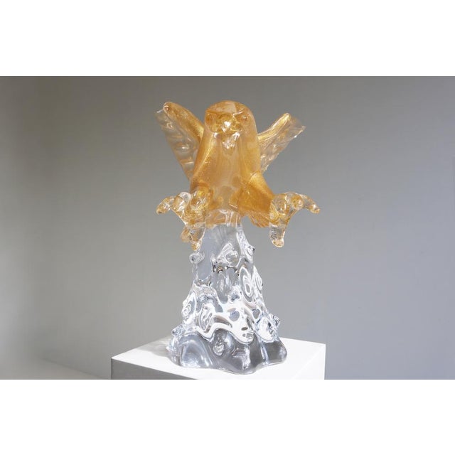 Mid-Century Italian Murano Glass Eagle Sculpture with Gold Leaf by Arnaldo Zanella, 1970s For Sale - Image 12 of 18