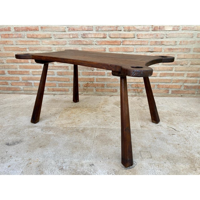 Mid 20th Century French Wooden Rustic Side Table, 1960´S For Sale - Image 9 of 18