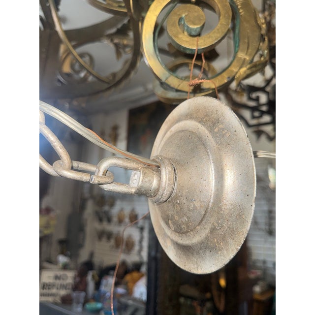 Currey & Company Currey & Company Mid-Century Frosted Sea Glass Bead Chandelier With Silver-Toned Frame For Sale - Image 4 of 12