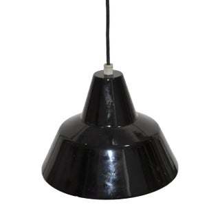 Black Enameled Metal Lamp For Sale