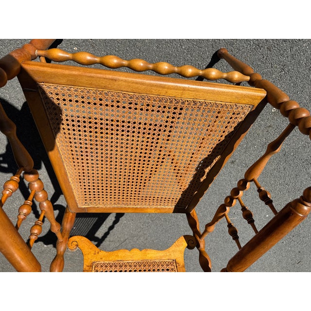 Mid 20th Century Jacobean Caned Seat Chair For Sale - Image 6 of 8