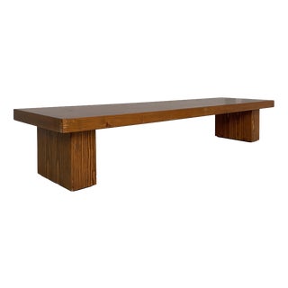 Italian Modern Wooden Bench, 1970s For Sale