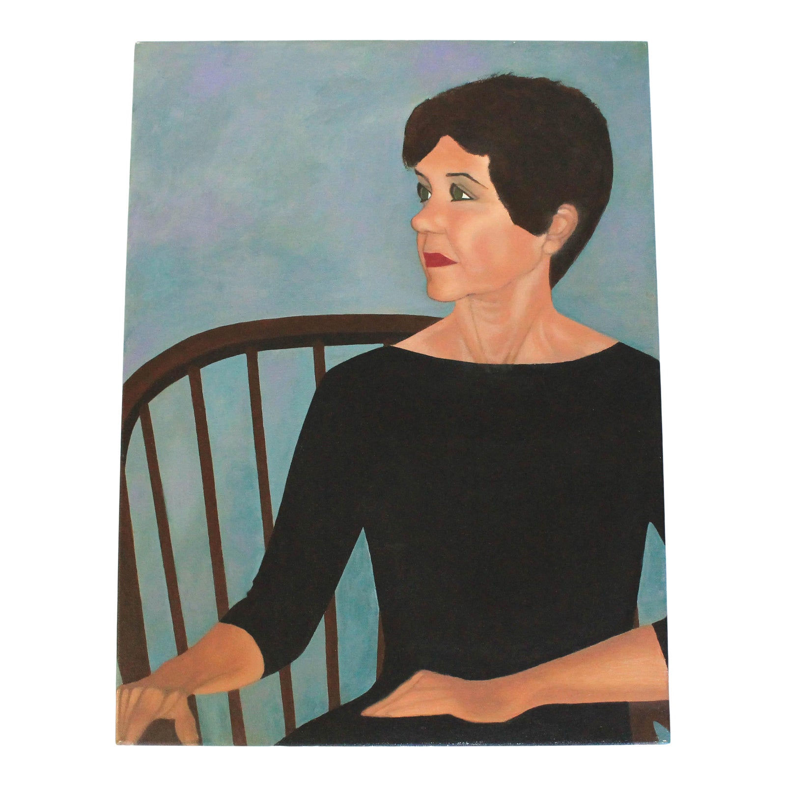 Vintage Portrait Painting | Chairish
