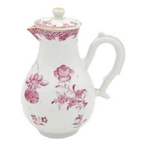 Famille Rose Chinese Pink Porcelain Creamer, Circa 1780