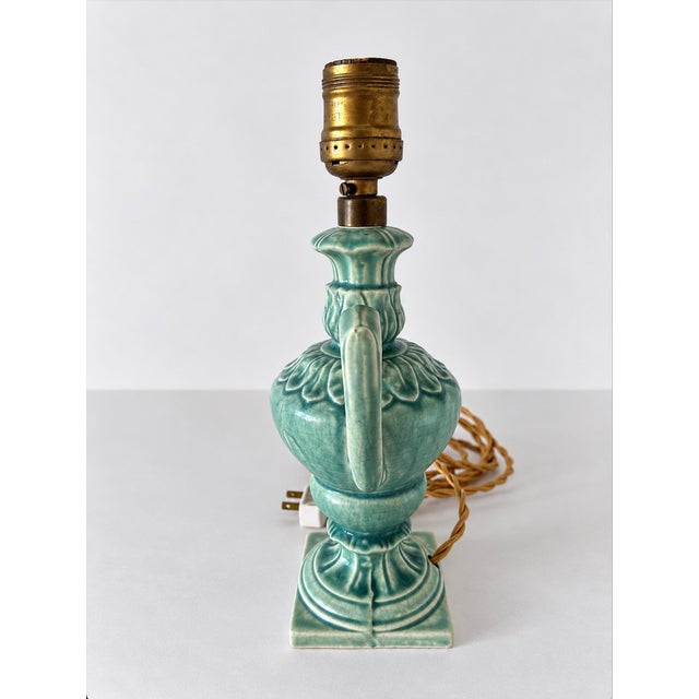 Japanese 1930s Japanese Dimiuitive Celadon Glaze Japanese Urn Shaped Lamp For Sale - Image 3 of 14