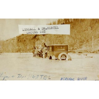 Vintage 1920's Snapshot Car Stuck Merimac River Mule Tow Wagon For Sale