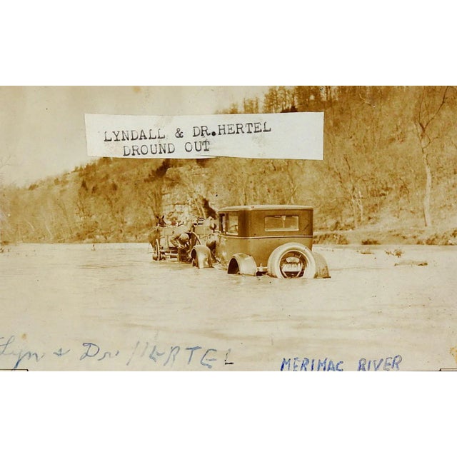 Vintage 1920's Snapshot Car Stuck Merimac River Mule Tow Wagon For Sale
